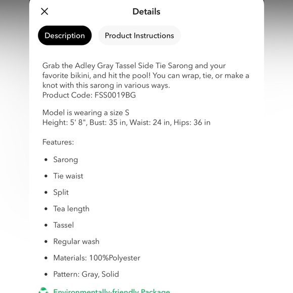 NWT CUPSHE tassel sarong - Picture 7 of 7